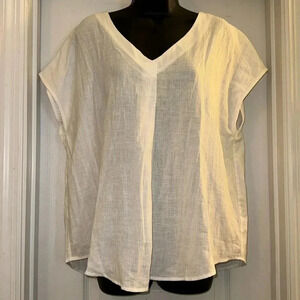 Cotton Bleu Sleeveless White Blouse